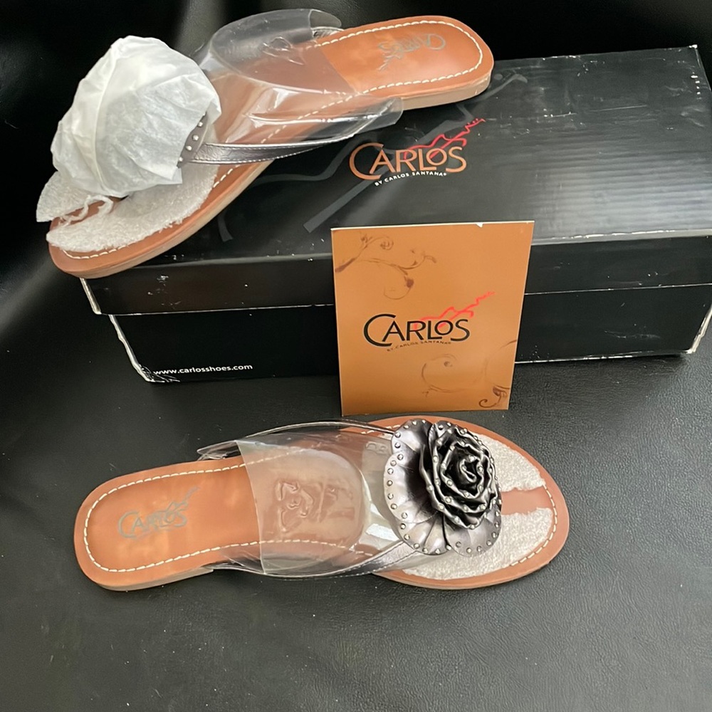 Carlos by Carlos Santana Flourish Sandal in Pewter - Size 7 NEW IN BOX